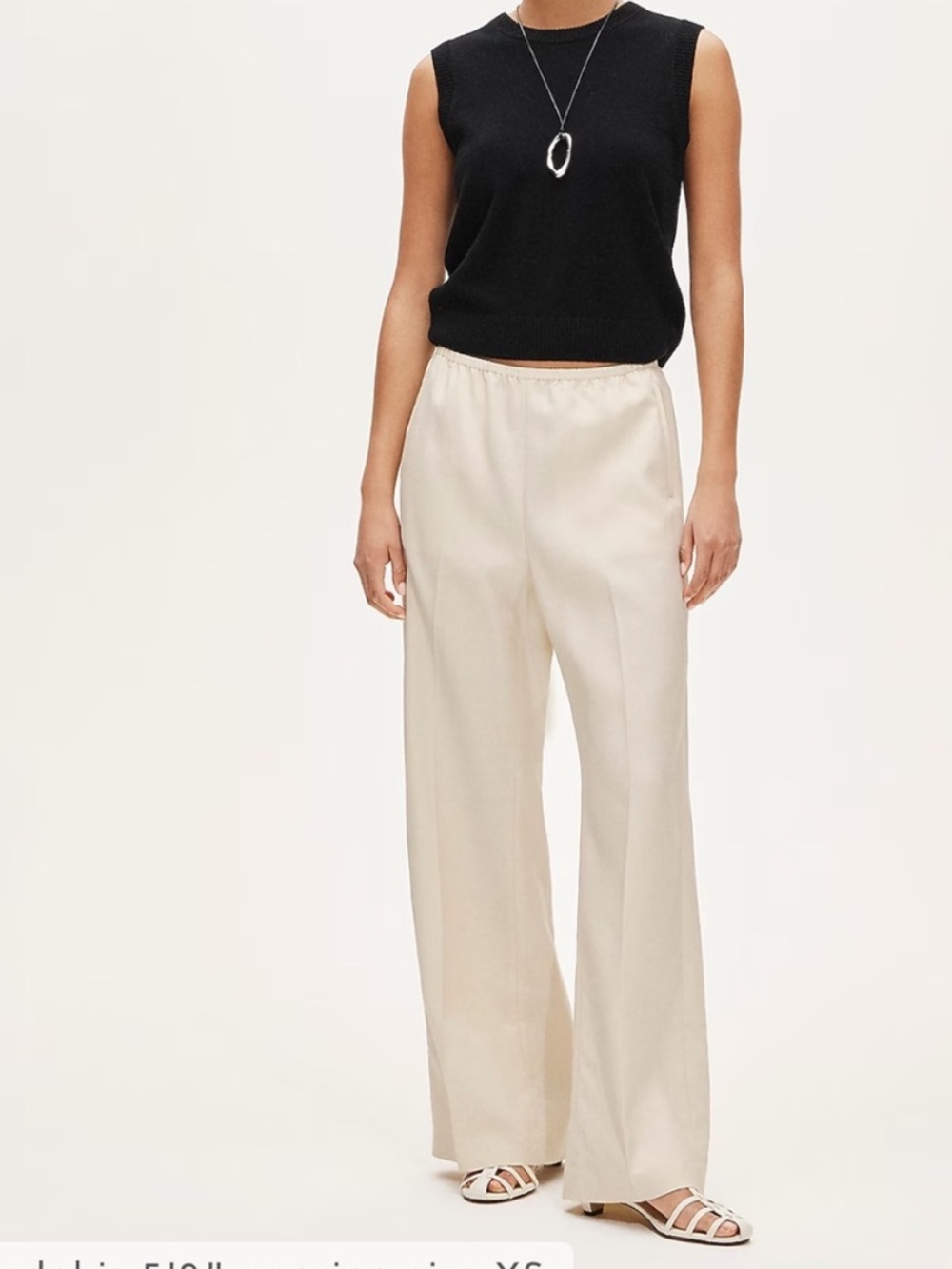 J. Crew Cosmo Pant in Gramercy Linen: Cream Wide-Leg Trousers. Petite XS